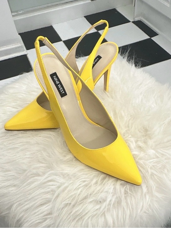 Nine West Shoes - Nine West Yellow Patent Slingback Pointed Pumps